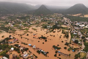 Floodwaters seen from the air