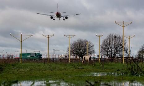 Aircraft come in to land at Heathrow airport