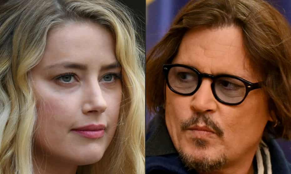 This combination of pictures created on April 11, 2022 shows US actress Amber Heard in London, on July 28, 2020 and US actor Johnny Depp in Belgrade on October 19, 2021.