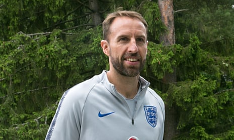 Gareth Southgate arrives at England’s World Cup base in Repino after England’s quarter-final victory over Sweden.