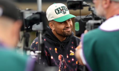 Nick Kyrgios faces the media