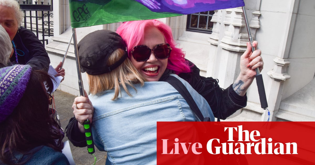 Minister hopes supreme court's gender ruling will draw a line' under trans debate UK politics live