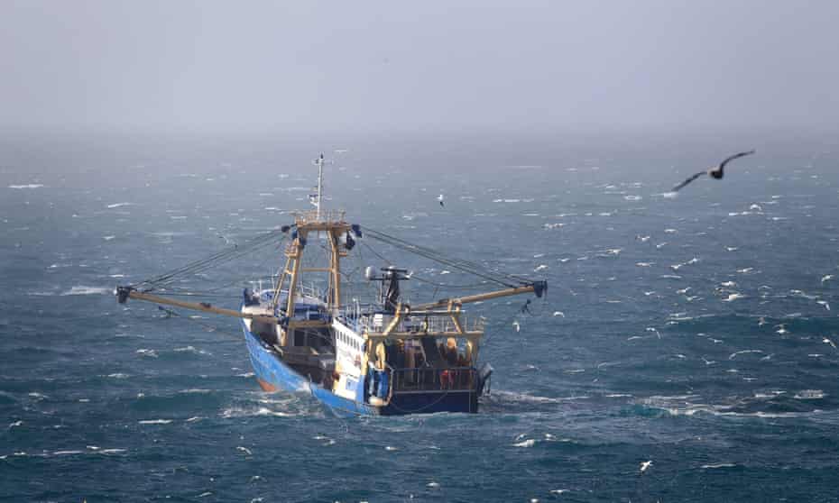 A fishing boat at work in the Channel.
