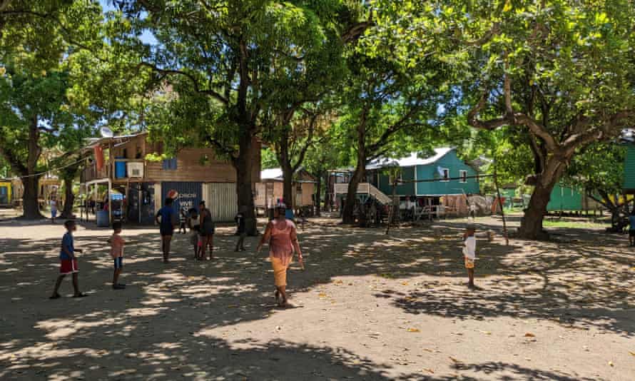The center of Crawfish Rock where members of the community gather and children play.