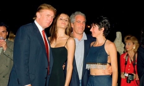 Donald Trump and his then girlfriend Melania Knauss, Jeffrey Epstein and Ghislaine Maxwell at Mar-a-Lago in Palm Beach, Florida, on 12 February 2000. 