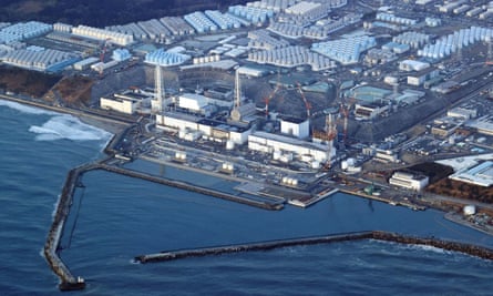 An aerial view of the Fukushima Daiichi nuclear power plant following a strong earthquake in March 2022