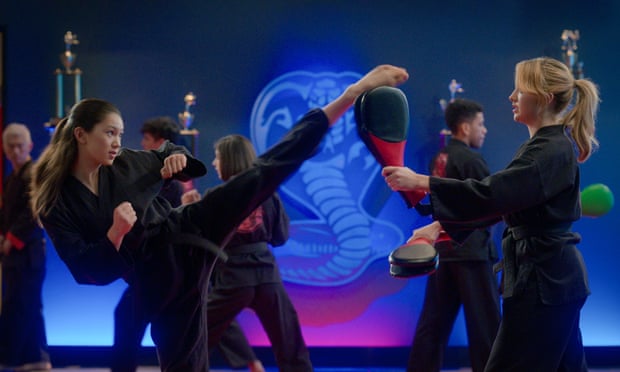 (L to R) Oona O’Brien as Devon and Peyton List as Tory Nichols in Cobra Kai.