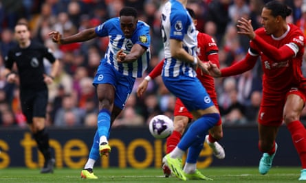 Danny Welbeck gives Brighton an early lead.