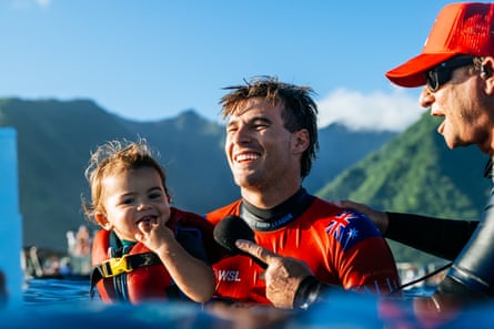 Jack Robinson after winning the final at the Lexus Tahiti Pro in August 2025.