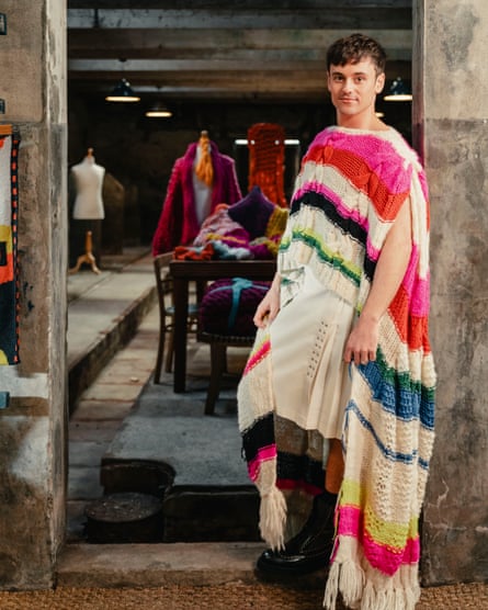 ‘I think I’ve missed the modelling boat’ … Daley’s first outfit for The Game of Wool.