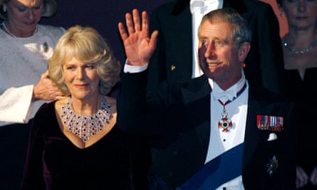 The then Prince Charles and Camilla Parker-Bowles, who is wearing jewellery given by a Saudi royal the previous year, in Philadelphia in 2007.