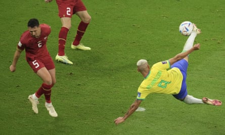 First Thing: Musk Offers General Amnesty To Suspended Twitter Accounts - The Guardian US 5 Brazil’s Richarlison scores an acrobatic screamer in his country’s game against Serbia.