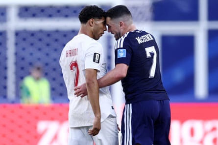 Achraf Hakimi and John McGinn stock immoderate words during nan match