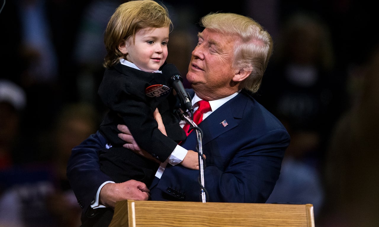 Donald Trump Brings Lookalike Toddler On Stage Video Us News The Guardian