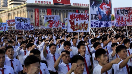 North Koreans stage mass rally to denounce UN sanctions – video