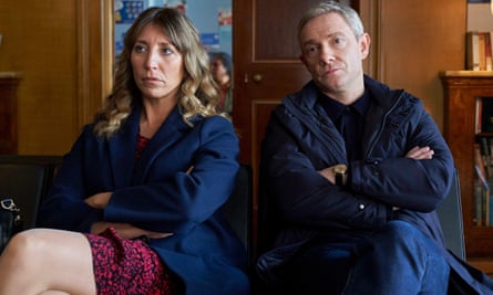 Daisy Haggard with Martin Freeman in Breeders.