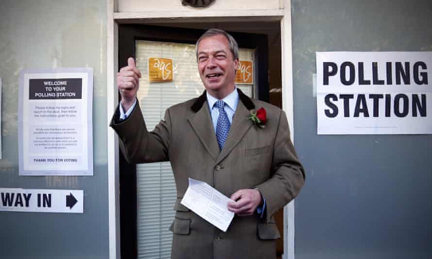 Nigel Farage arrives to cast his vote for the South Thanet constituency on May 7, 2015 in Ramsgate.