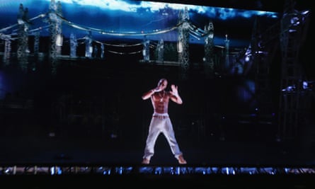 A hologram of Tupac Shakur performs at the Coachella festival in 2012