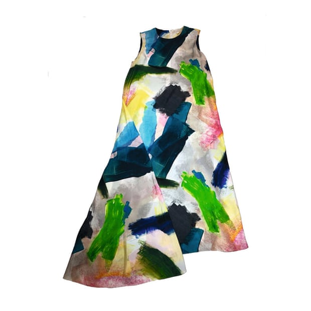 Multi-colour asymmetric dress