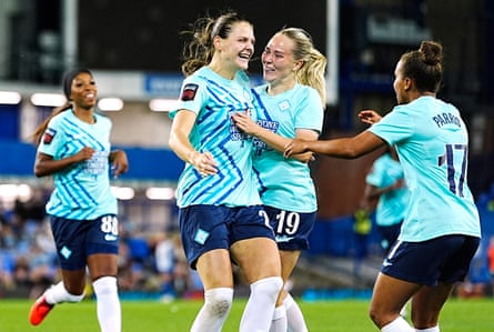 Isobel Goodwin celebrates scoring her second goal of the match