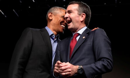 Barack Obama and Ralph Northam in Richmond, Virginia.