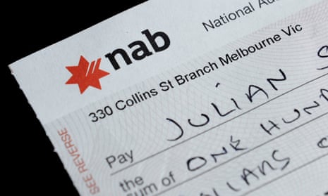 Close-up of a cheque