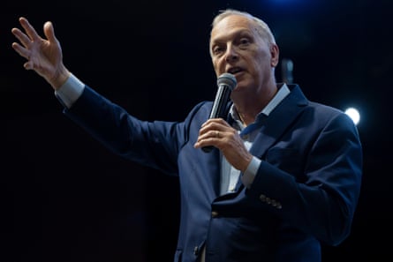 a man holding a microphone