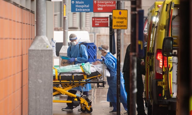 Medical staff outside the Royal London Hospital, 13 January 2021.