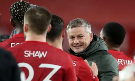 Ole Gunnar Solskjær enjoys January’s FA Cup win over Liverpool, one of the teams he expects to contend for the title.