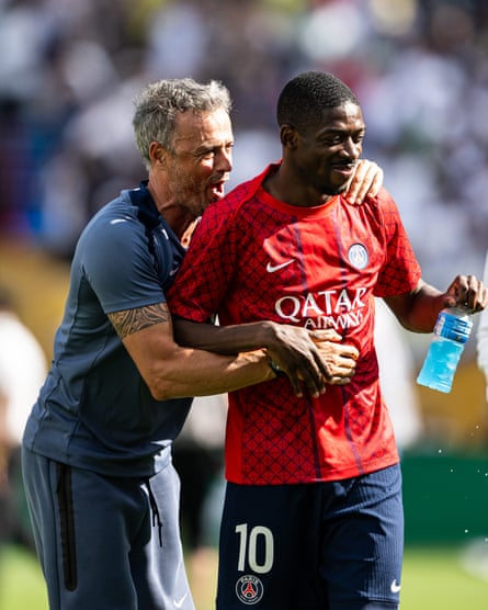 Luis Enrique and Ousmane Dembélé.