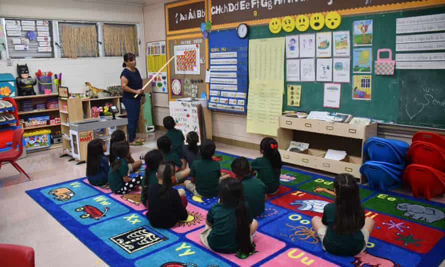 Yamasta’s class is the first publicly-funded CHamoru immersion school on Guam, where US military forces once banned the language and burned CHamoru dictionaries.