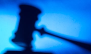 blue silhouette of a judge's gavel