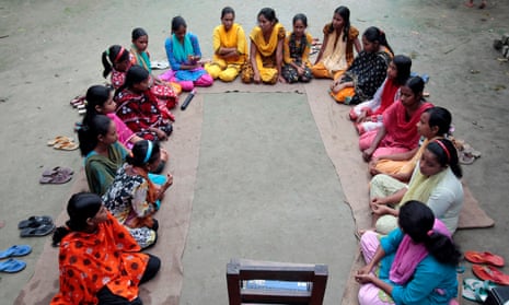 Girls from the remote village of Saghata in Bangladesh hold a courtyard meeting to learn about reproductive health and contraceptive use. Women in conflict situations are all too often reproductive health services.