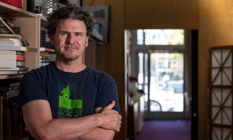 Dave Eggers, in the office of the non-profit publishing house he founded, McSweeney’s, in San Francisco.