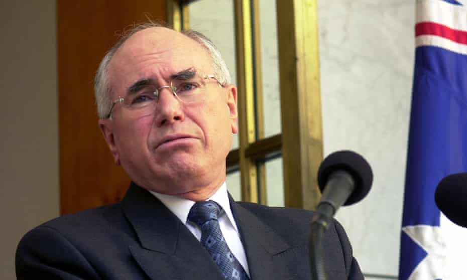 Prime minister John Howard in 2001. Cabinet papers from that year show a shift to a ‘mutual obligation’ welfare system and refusal of apology to stolen generations