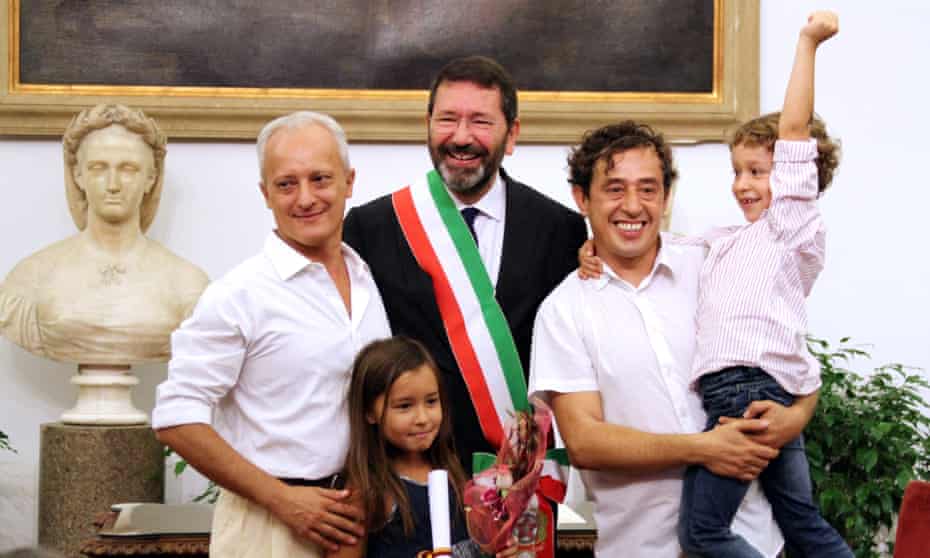 Rome’s mayor, Ignazio Marino, with Tommaso Giartosio and Gianfranco Goretti