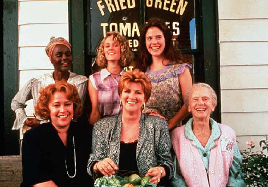 Cicely Tyson, back row, left, as Sipsey with cast members of Fried Green Tomatoes at the Whistle Stop Cafe, 1991: standing from left, Mary Stuart Masterson and Mary-Louise Parker; and, sitting from left, Kathy Bates, Fannie Flagg and Jessica Tandy.