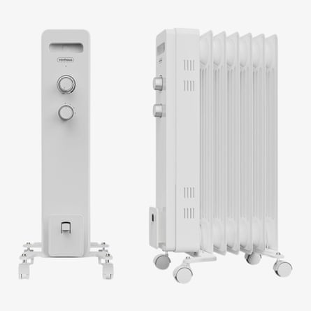 Vonhaus 1500W 7 Fin Oil Filled Radiator in White