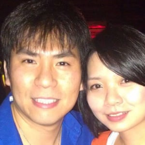 Walter Huang, who died in the Tesla crash, with his wife.