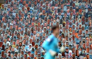 Cardboard cutouts at Elland Road.