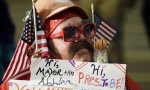 Pasquale Manno waits for Kasich at his presidential primary election rally in Berea, Ohio, on Tuesday.