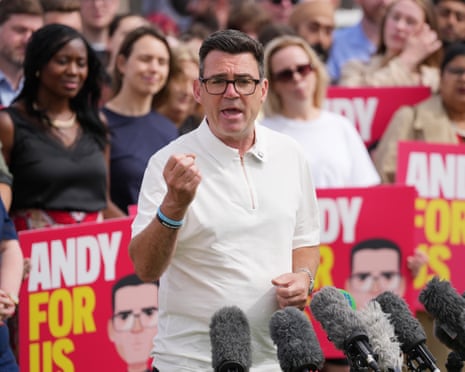 Andy Burnham celebrates victory in the Makerfield byelection, 19 June 2026.