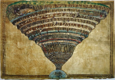Abyss of Hell, 1480-1490, one of Botticelli’s illustrations to Dante’s Divine Comedy