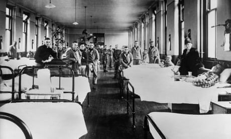 US personnel, most of whom were being treated for influenza, at military hospital in Glasgow, Scotland in November 1918