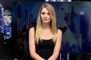Canadian far-right political activist Lauren Southern at the Courier-Mail office in Brisbane on 13 July.