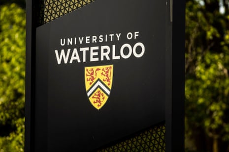 A sign for the University of Waterloo in Canada.