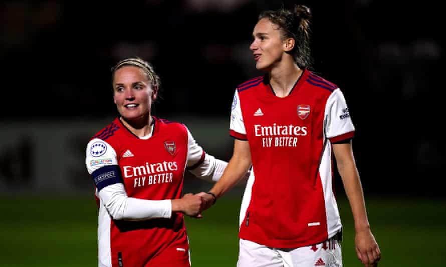 Arsenal’s Vivianne Miedema (right) and Kim Little have shown the benefit of extra breaks this season.