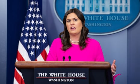 Sanders at a White House press briefing
