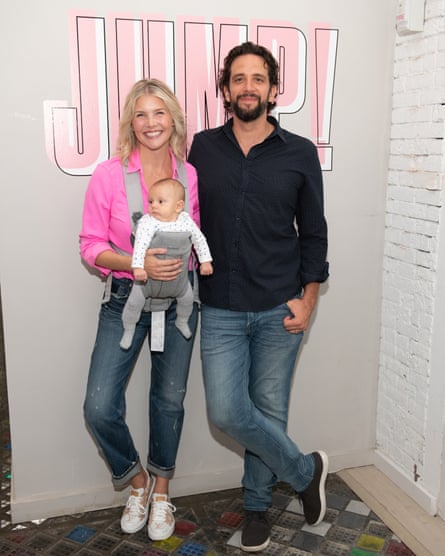 Nick Cordero with Amanda Kloots and son Elvis in August 2019.