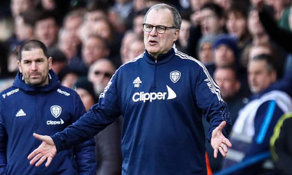 Marcelo Bielsa pictured during Leeds’s 4-0 home defeat by Tottenham on Saturday.